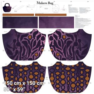 Panel t/Makers Bag big shopper m/lilla print, Panel (150x150cm.) Panel t/Makers Bag big shopper m/lilla print, Panel (150x150cm.)
