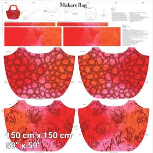 Panel t/Makers Bag big shopper m/Orange & rødt print, Panel (150x150cm.) Panel t/Makers Bag big shopper m/Orange & rødt print, Panel (150x150cm.)