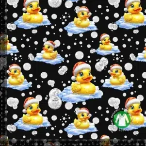 Bomuldsjersey m/rubber ducks, sort Bomuldsjersey m/rubber ducks, sort