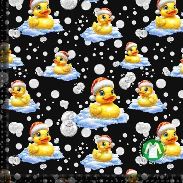 Bomuldsjersey m/rubber ducks, sort Bomuldsjersey m/rubber ducks, sort