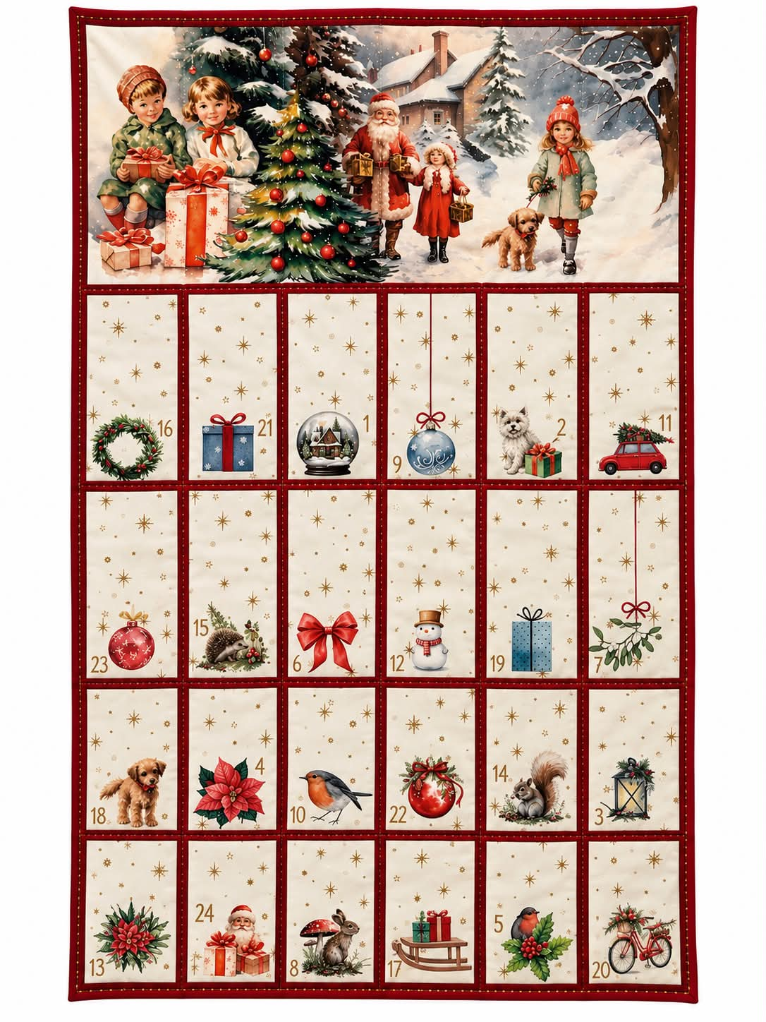 Panel t/julekalender "Vintage Christmas" by SF Design Studio (61x110cm.)