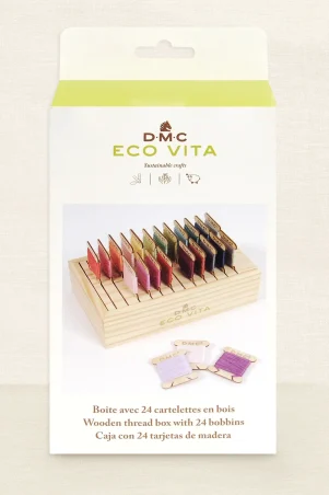 Dmc eco vita opbevaringsæske i træ m/24 vinsler Dmc eco vita opbevaringsæske i træ m/24 vinsler
