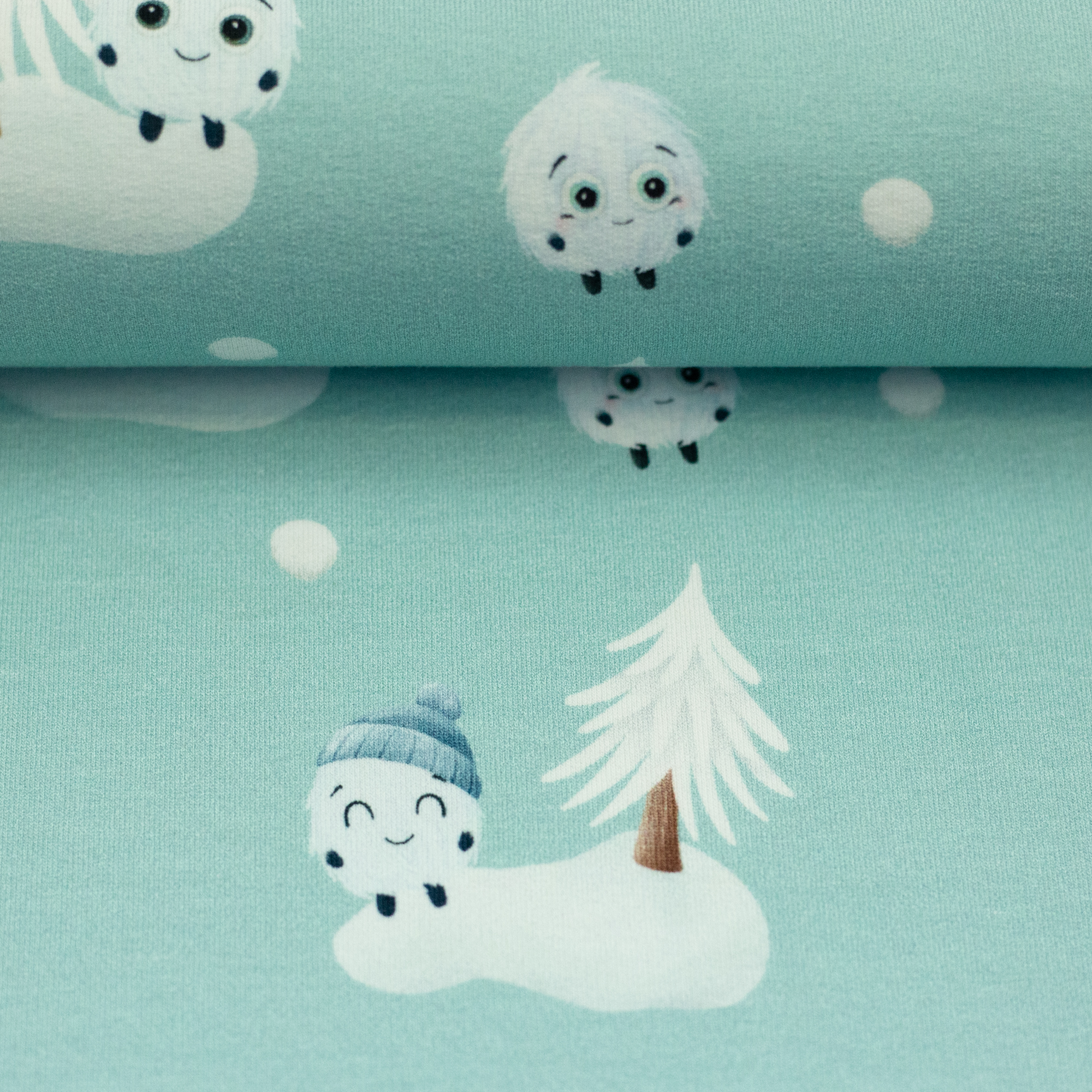 French Terry, Snebolde m/strikhuer, Fluffy French Terry, Snebolde m/strikhuer, Fluffy