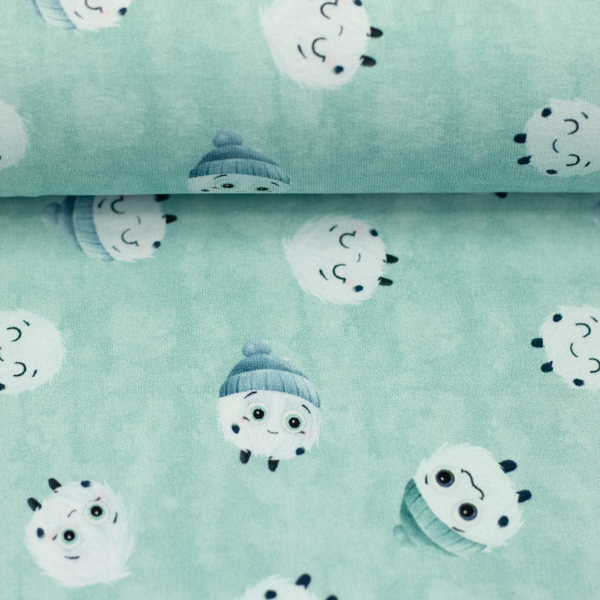 French Terry, Snebolde m/strikhuer, Fluffy French Terry, Snebolde m/strikhuer, Fluffy