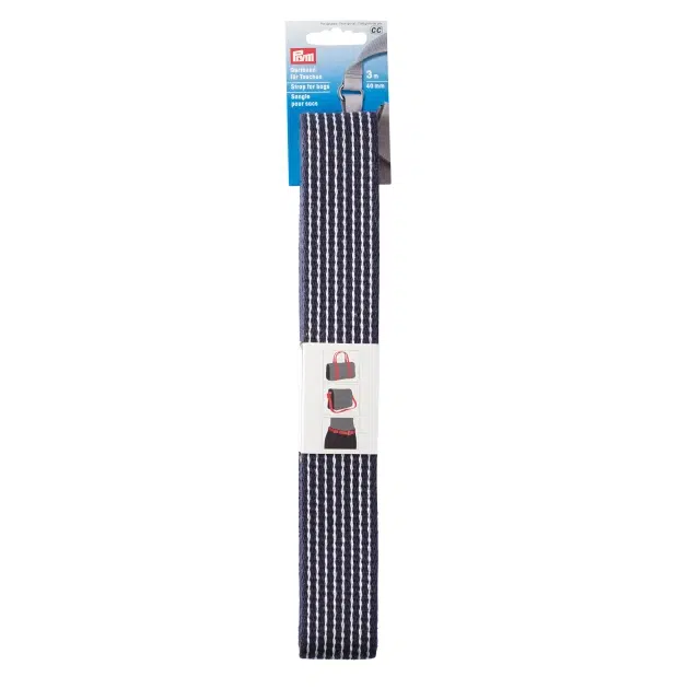 Prym Taskebånd, polyester, Navy/hvid (40mmx3m)