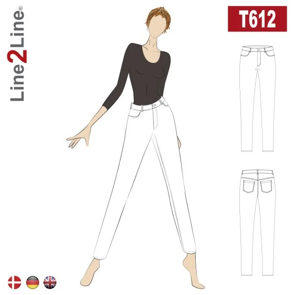 Line2Line Snitmønster T611, Jeans - Curvy A